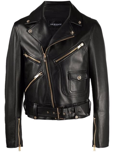 versace nappa leather biker jacket|versace trench coat women.